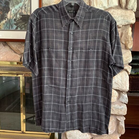 Gillio Men’s cotton/linen blend button  down shirt large - Picture 1 of 10